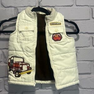 Wonderkids Cream and Brown Kids Vest